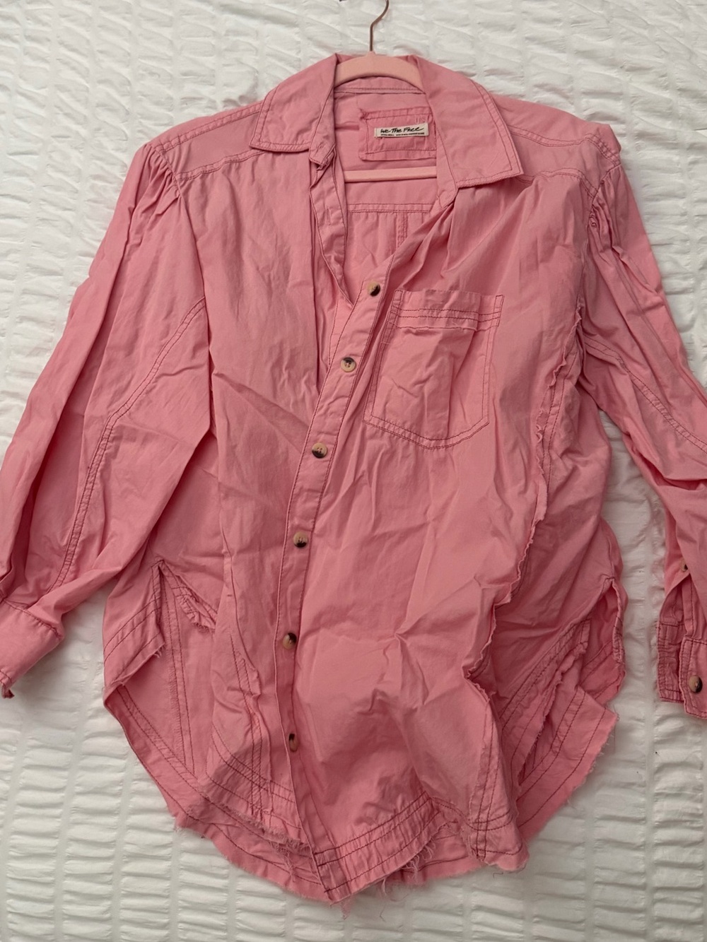 Free People We The Free Pink Button Up (XS)